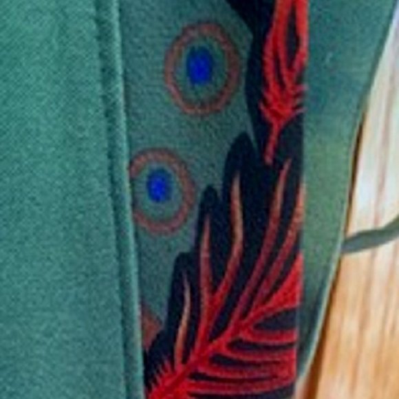 KOOS Of Course! Hunter Green Long Wrap Skirt with Slit Sz: L - Picture 6 of 8